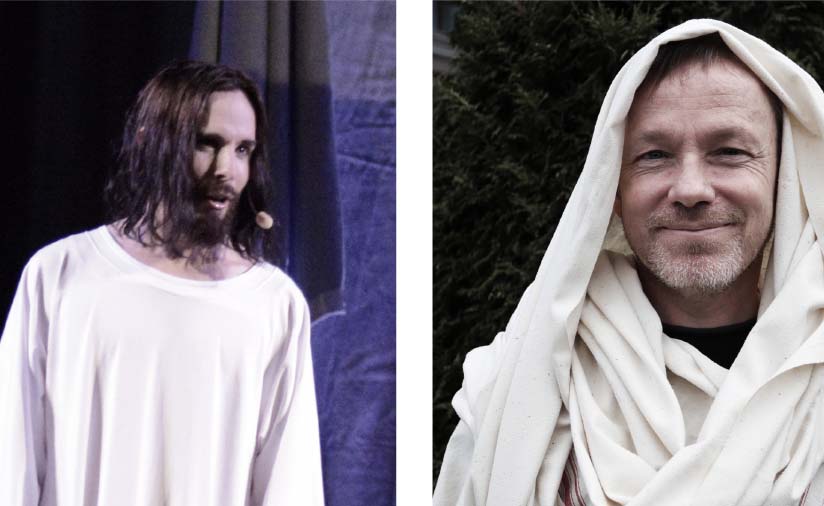 Joel Börjesson och Niklas Hallam i rollen som Jesus i musikalen Jag Är.